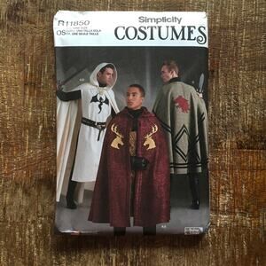 Simplicity Sewing Pattern R11850 Medieval GOT LOTR Tabard Cape ONE SIZE UNCUT